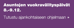 Asuntojen vuokravälityspäivät 8.-9.12. - Tutustu ajankohtaiseen ohjelmaan